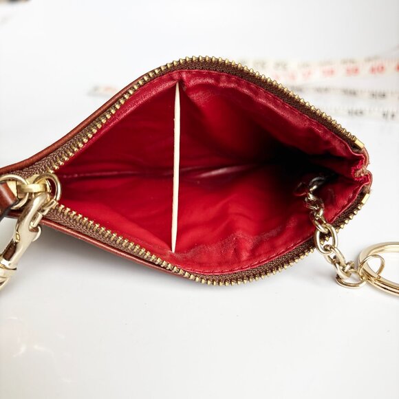 Dooney & Bourke Logo Canvas Wristlet with Key Ring Retro Chic Small Wallet - Picture 5 of 6